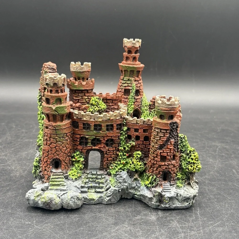 Aquarium Castle Heavy Red Brick Vibrant Colors